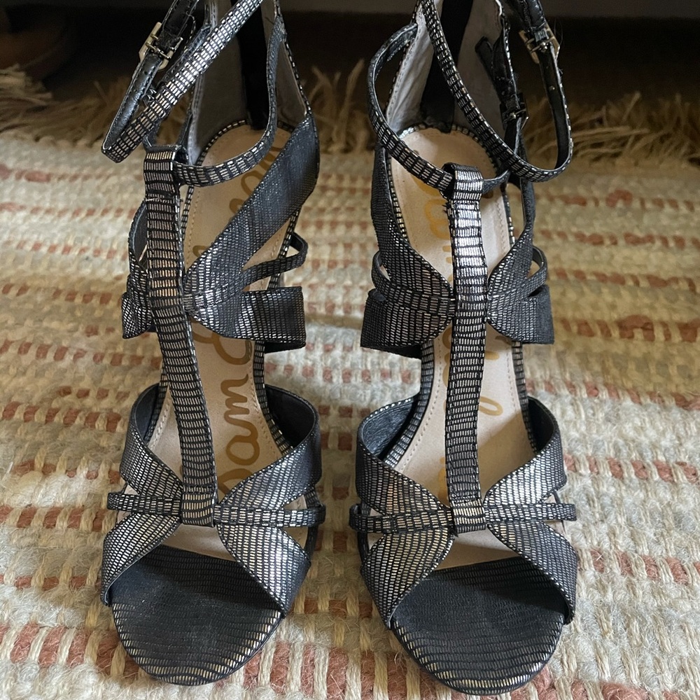 Sam Edelman silver metallic stiletto high heels 9